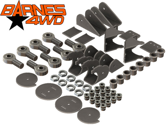 1-1/4 LOWER TRIANGULATED 4 LINK, 5.5 COIL SPRING COMBO LOWER CONTROL ARM BRACKETS, 7/8 UPPERS