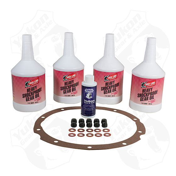 Synthetic Oil with additive, gasket, nuts, and copper washer for 9″ Ford.