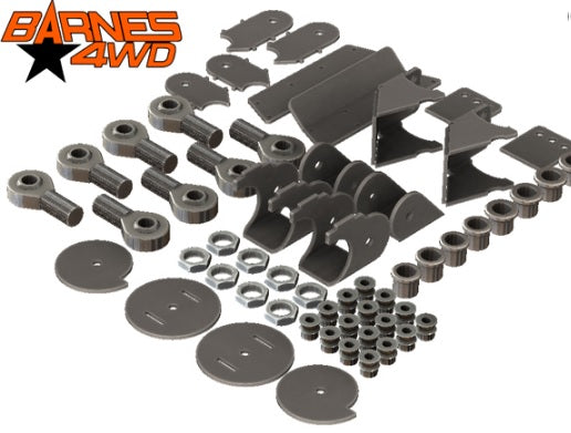 1-1/4 LOWER TRIANGULATED 4 LINK, 7 COIL SPRING COMBO LOWER CONTROL ARM BRACKETS, 1-1/4 UPPERS
